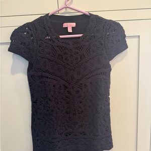 Lilly Pulitzer Cap Sleeve Jamie Crochet Top
Sz XS